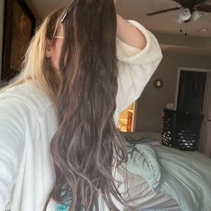 BELLAMI medium brown and dark brown human hair extensions